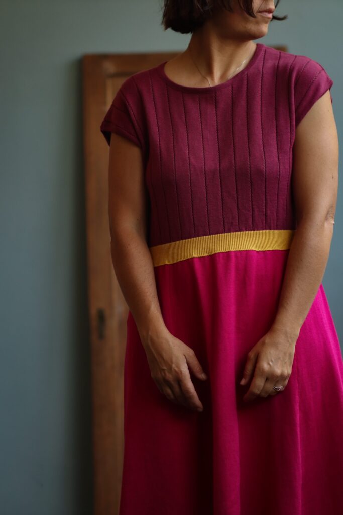 Diletta abito con costina in vita 100% cotone